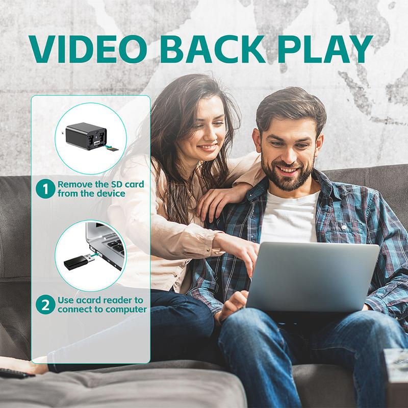 Mini cámara de seguridad 1080P (tipo cargador) para mascotas — Incluye tarjeta de 64 GB, visión nocturna y detección de movimiento — Cámara de vigilancia doméstica de conexión directa (SIN Wi-Fi)
