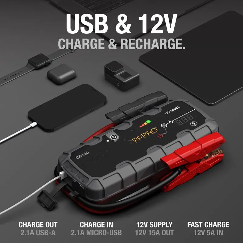 🔥Steal of the Season-Boost Pro GB150 3000A UltraSafe Jump Starter for 9.0L Gasoline and 7.0L Diesel Engines