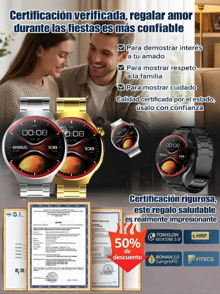 WATCH4PRO Reloj Inteligente Redondo de Exploración Espacial