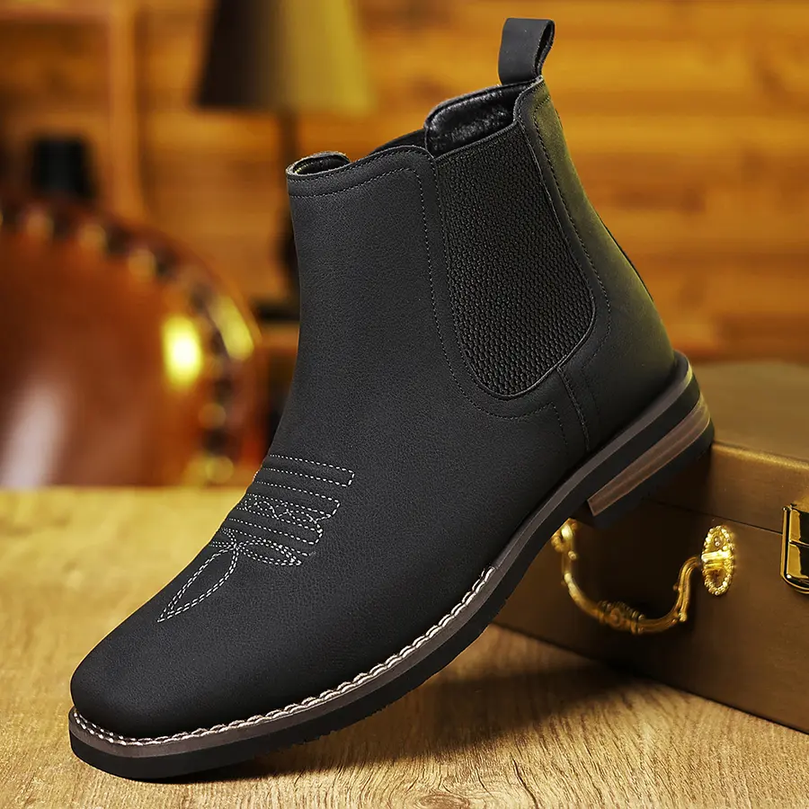 Botas vaqueras occidentales cuadradas para hombre