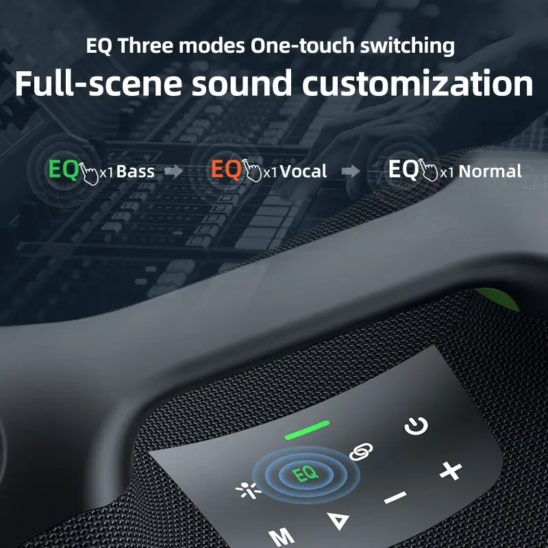 Altavoz inalámbrico portátil con sonido y audio de alta fidelidad; altavoz Bluetooth de sobremesa con sonido envolvente y emparejamiento TWS. Cuenta con una batería de larga duración (4800 mAh) y es compatible con USB, tarjetas TF, entrada AUX, Bluetooth 