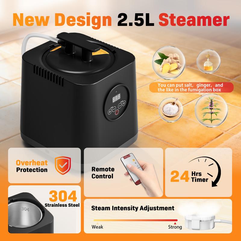 Caja de sauna portátil para el hogar, calentador de sauna de vapor personal Nurecover para uso doméstico, vaporizador de 3,0 L y 1200 W, tienda de sauna plegable para interiores.