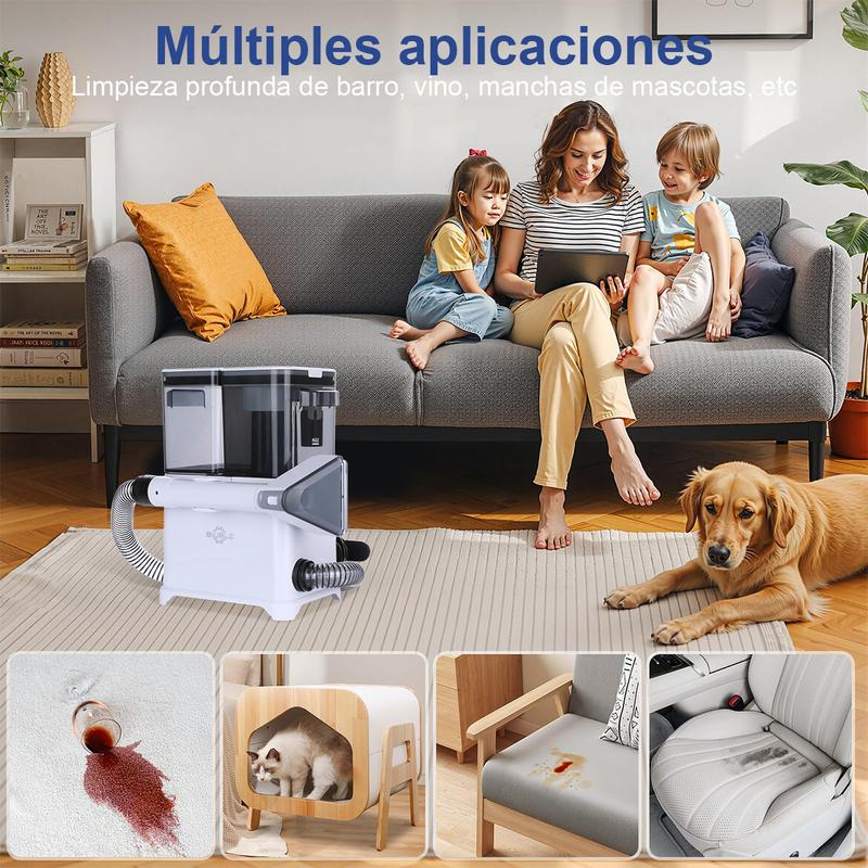 Aspiradora Limpiadora Lava Alfombra Tapicería De Inyección Succión 1000W 30kpa, Máquina De Limpieza De Telas Para Sofá, Alfombra, Cortina Y Cama, Cepillo Profundo, Doble Tanque De Agua