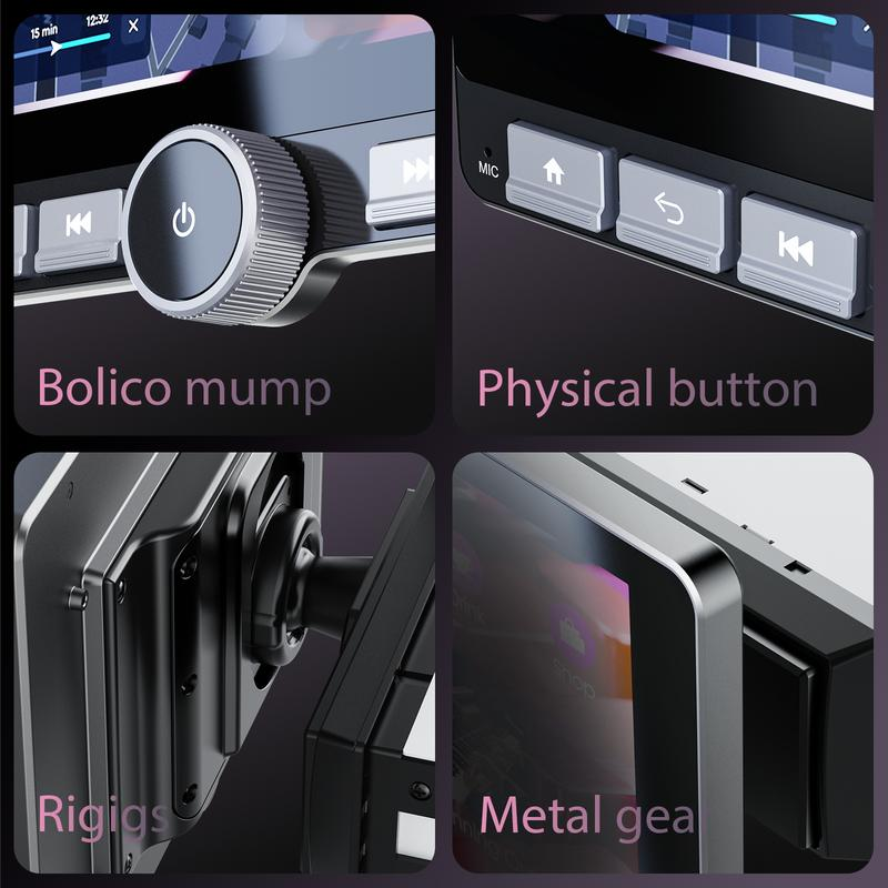 Autorradio Android 13 de 10,1", pantalla giratoria de 360°, mejora de sonido DSP, botones físicos, pantalla táctil IPS, CarPlay, Android Auto, radio FM/AM, navegación GPS, 2 GB de RAM + 64 GB de almacenamiento, Bluetooth, pantalla dividida.