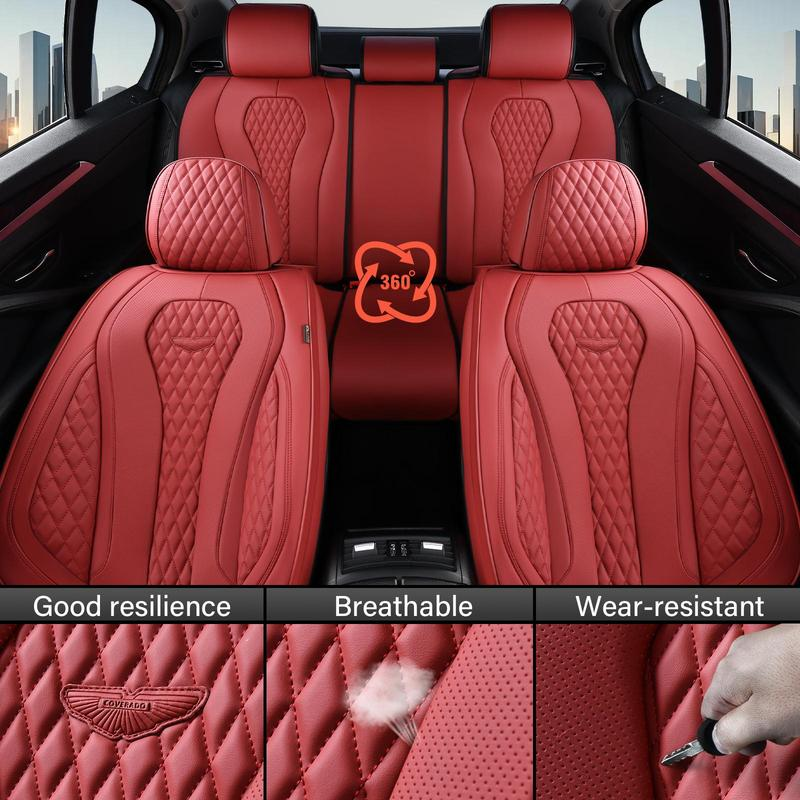 【Coverado】 Fundas de asiento para automóvil (5 plazas) — Fundas de lujo — Ajuste versátil — Compatible con más de 6000 vehículos — 1 año de garantía — Indique el año, marca y modelo en las notas del pedido — Ajuste universal B8839 (Funda personalizada)