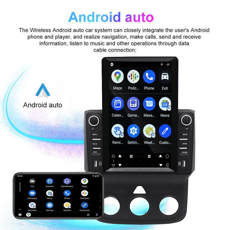 Radio táctil para coche de 9,7 pulgadas para Dodge RAM 2013-2018, con pantalla inalámbrica CarPlay/Android Auto + cámara de visión trasera de 12 LED, con GPS, Bluetooth, DSP y radio FM estéreo.