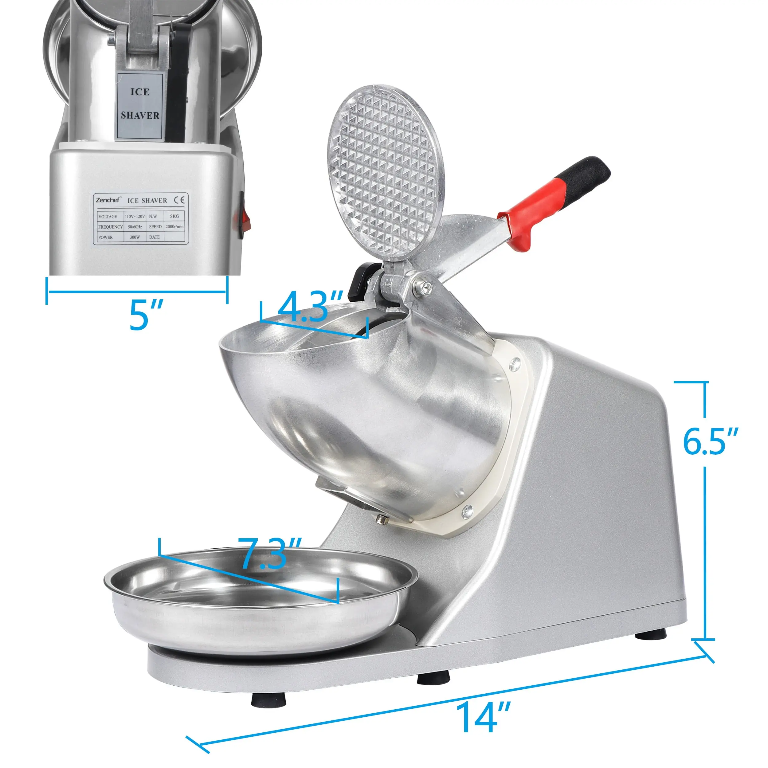 Máquina comercial para rasurar y triturar hielo - 143 libras