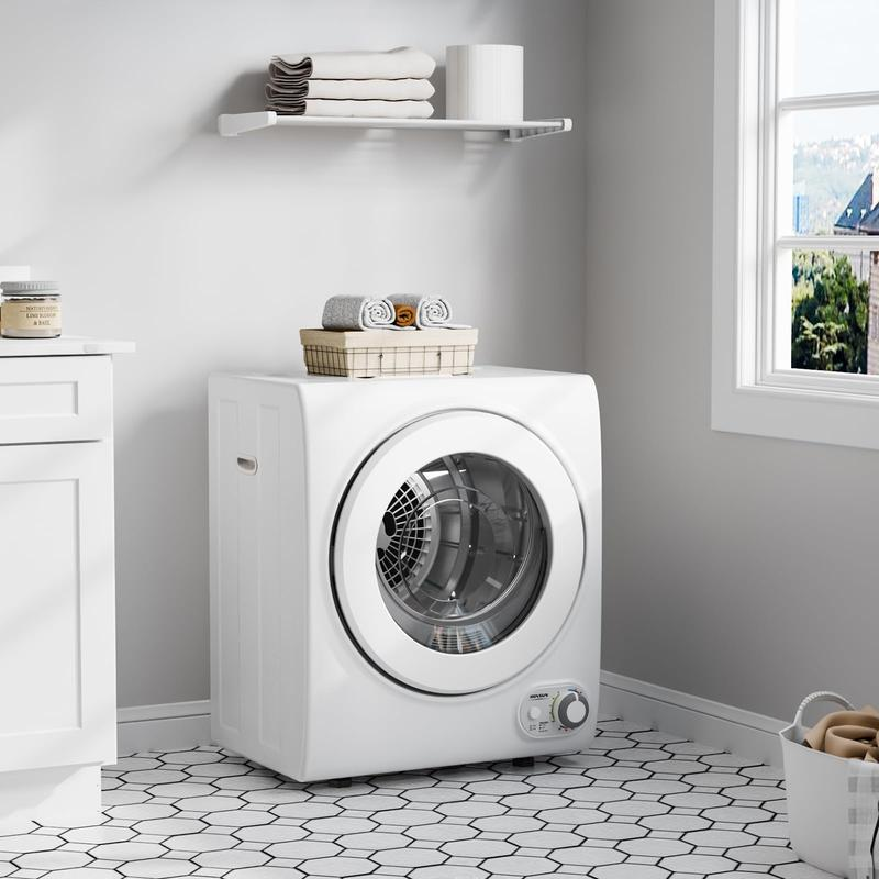 Secadora de ropa portátil de 1.5/1.8/2.6 pies cúbicos — Secadora de tambor de carga frontal de alta gama con tambor de acero inoxidable y perilla de control sencilla, ideal para apartamentos y residencias estudiantiles (850 W)