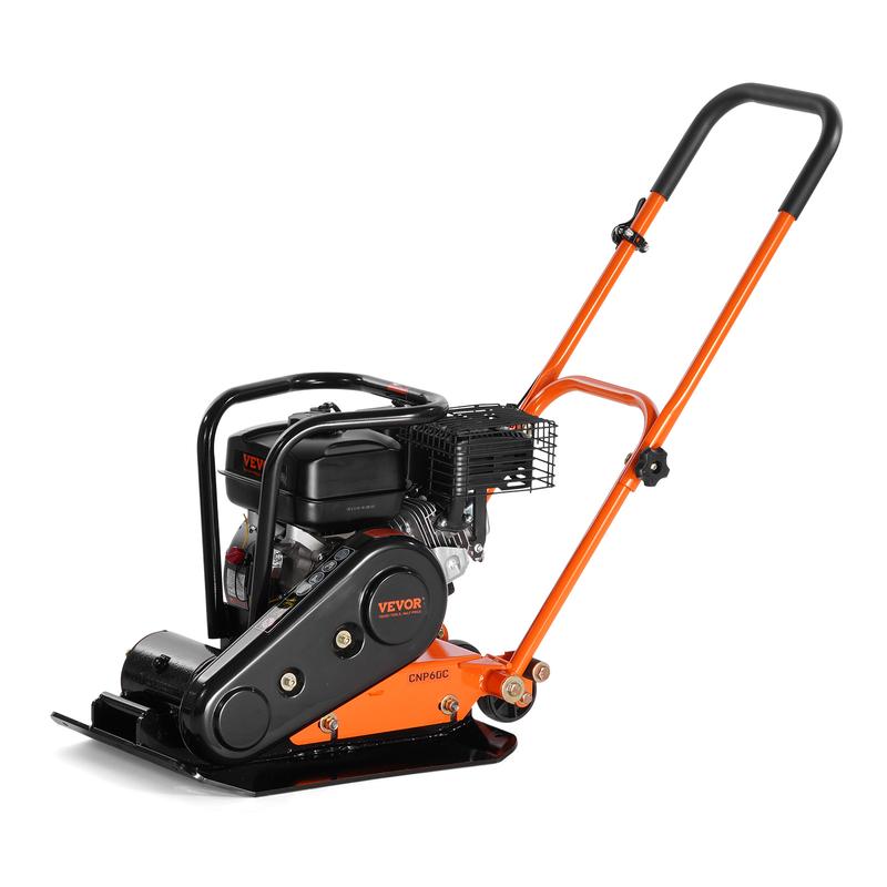 Compactador de placa, motor de gasolina de 6.5 HP y 196 CC, compactador vibratorio de 4200 lb, compactador de placa de 22.1 x 15.9 pulgadas, compactador de pavimento de 5600 VPM para pasarelas, asfalto, paisajismo con adoquines