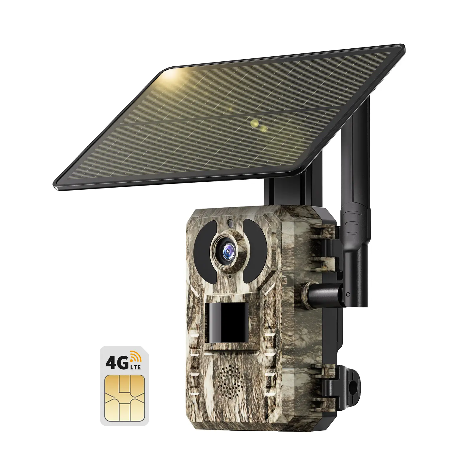 [mothersdaygift]4G LTE Solar Game Camera – 2K Live Video, No Power Cord Required,WiFi Not Supported,Remote APPControlled, WaterProof, Motion Activated, NightVision, 4G Data Cellular Card Included (Data refill is required for 4G data usage)