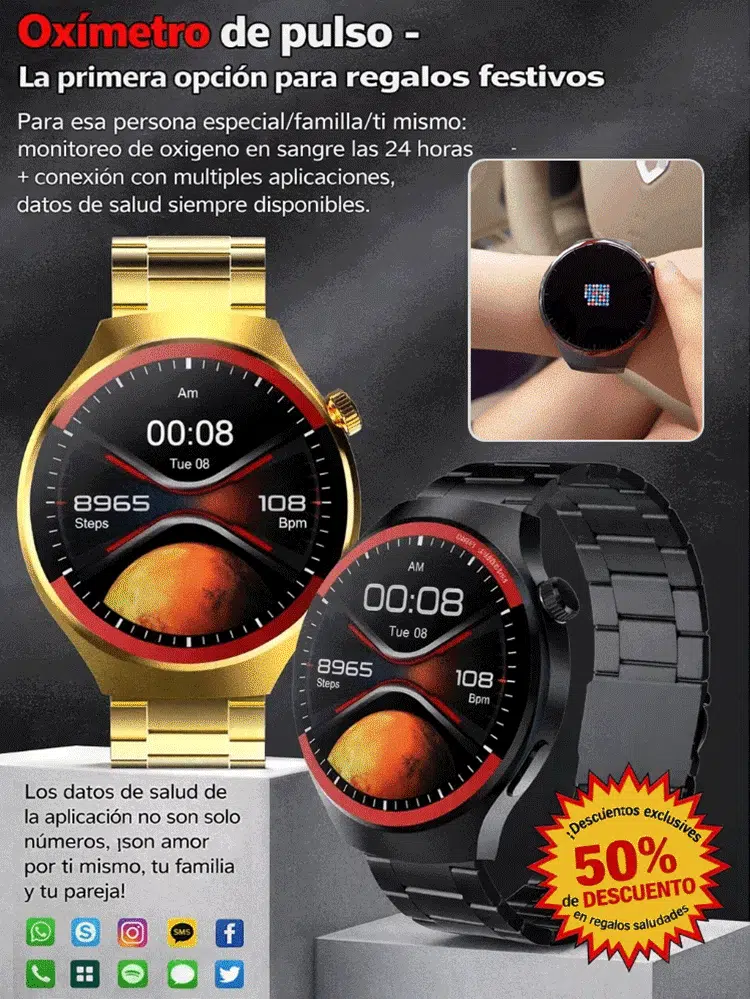 WATCH4PRO Reloj Inteligente Redondo de Exploración Espacial