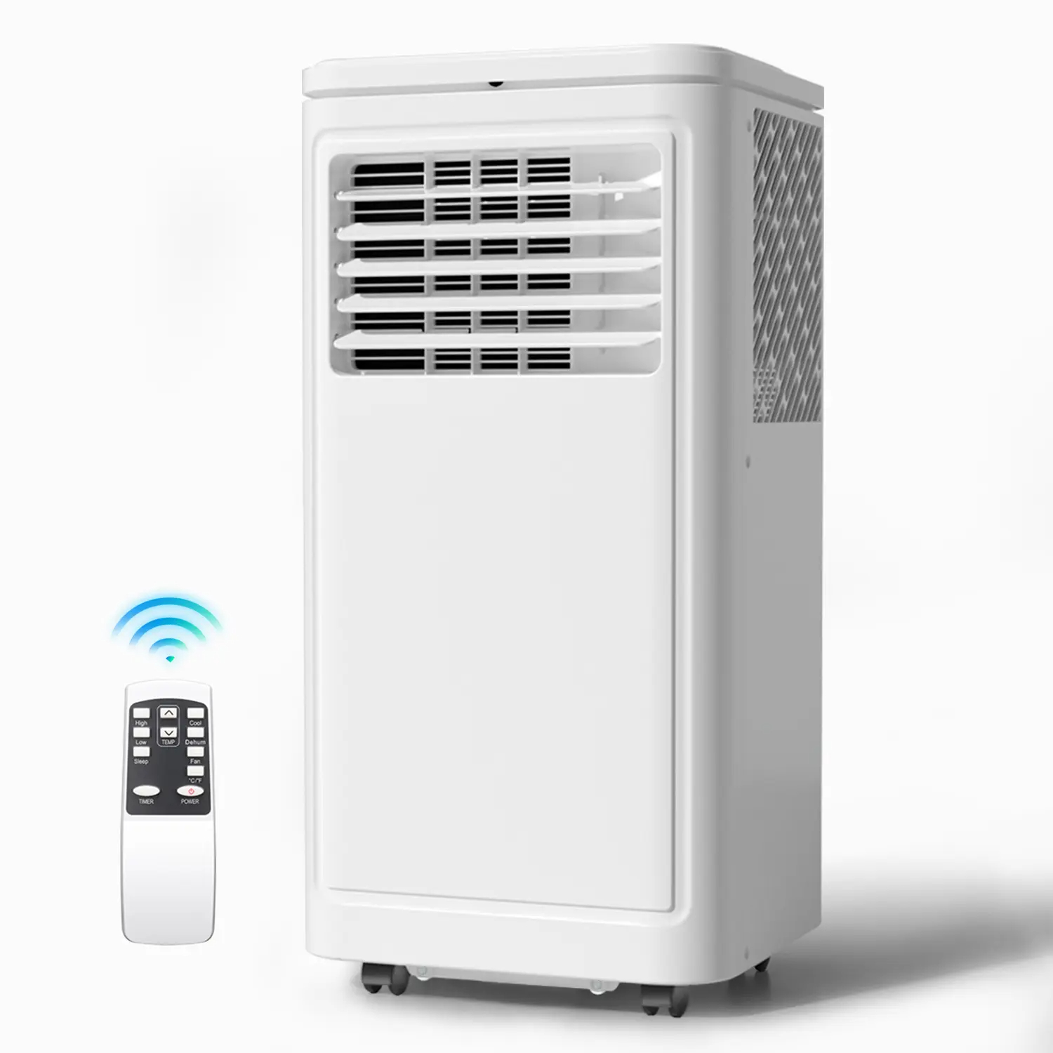 Acondicionador de aire portátil de 8000 BTU: enfría hasta 350 pies cuadrados, 4 modos, con control remoto, pantalla LED, temporizador de 24 horas y kit de instalación para el hogar, la oficina o dormitorios (Blanco)