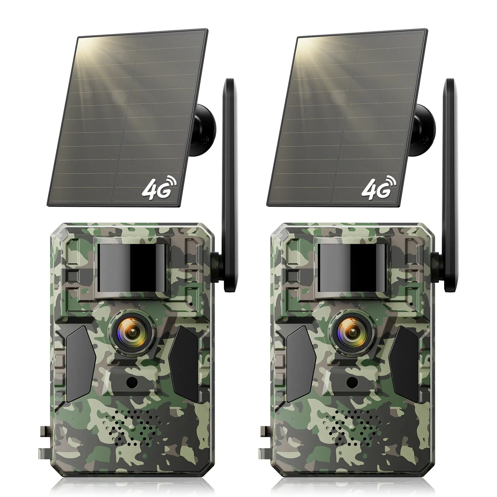 [mothersdaygift]4G LTE Solar Game Camera – 2K Live Video, No Power Cord Required,WiFi Not Supported,Remote APPControlled, WaterProof, Motion Activated, NightVision, 4G Data Cellular Card Included (Data refill is required for 4G data usage)
