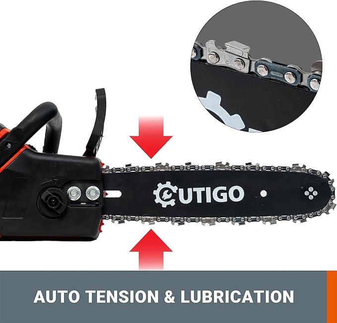 Motosierra inalámbrica de 21 V con 2 baterías, 2 cadenas, equipo de protección y cargador. Herramienta eficiente para cortar madera en jardines y granjas. Cuchilla de alta resistencia.