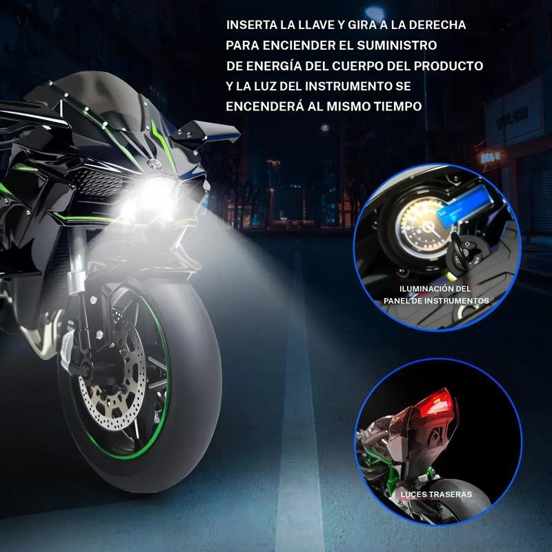 Regalo de Fiesta de Modelo de Motocicleta, 1 Caja  Kawasaki H2R Modelo de Motocicleta de Aleación, Colección de Modelos de Motocicleta, Regalo de Modelo de Motocicleta de Aleación Dinámico para Amantes Amigos Familia