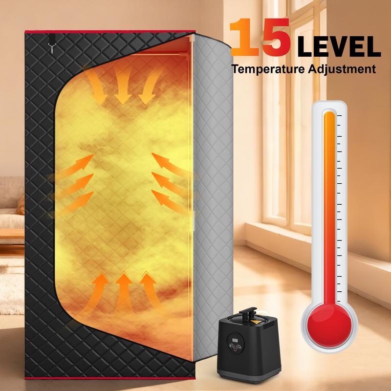 Caja de sauna portátil para el hogar, calentador de sauna de vapor personal Nurecover para uso doméstico, vaporizador de 3,0 L y 1200 W, tienda de sauna plegable para interiores.