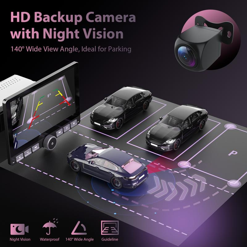 Autorradio Android 13 de 10,1", pantalla giratoria de 360°, mejora de sonido DSP, botones físicos, pantalla táctil IPS, CarPlay, Android Auto, radio FM/AM, navegación GPS, 2 GB de RAM + 64 GB de almacenamiento, Bluetooth, pantalla dividida.