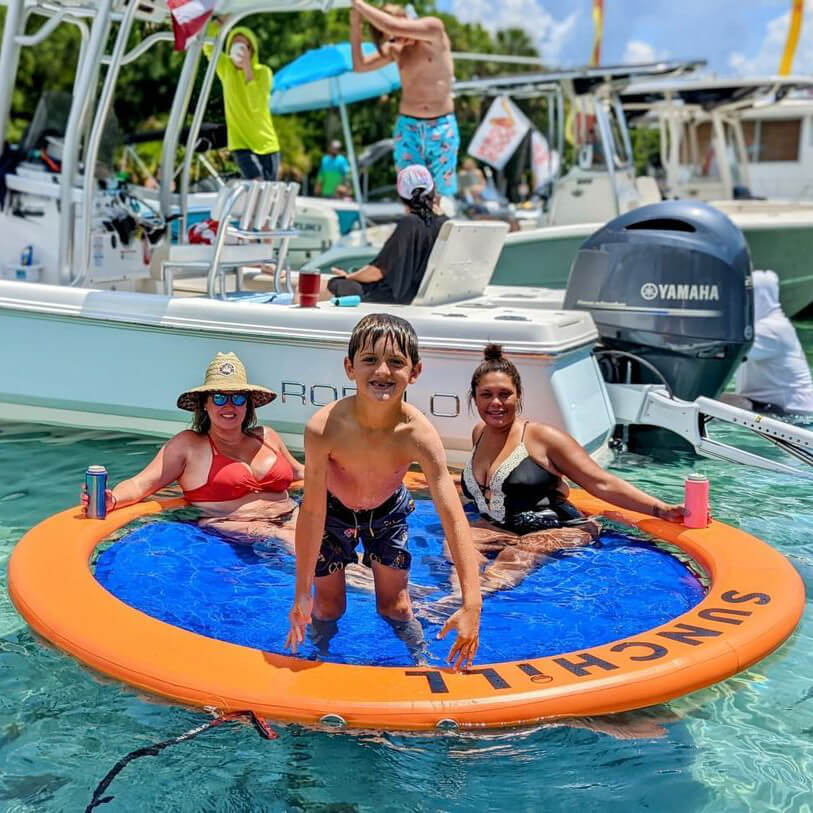 Flotador Redondo Inflable Sunchill Para 2-8 Personas 4in Azul