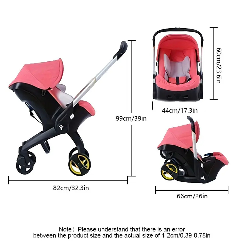 Cochecito de bebé convertible «Todo en uno» (sin base LATCH) — Cochecito para niños pequeños con asiento reversible; cochecito compacto y asequible.