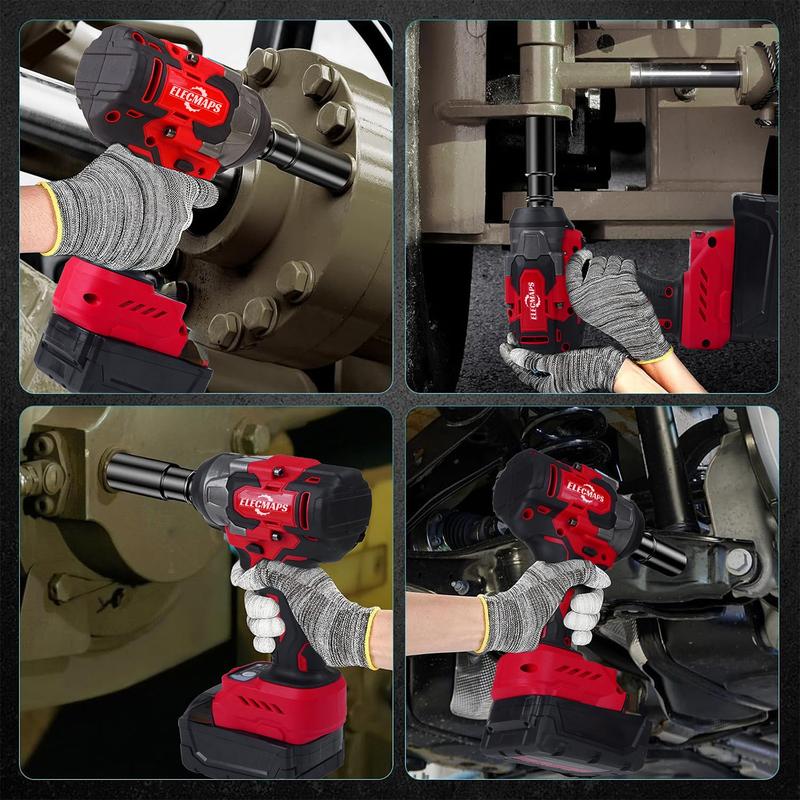 Llave de impacto inalámbrica sin escobillas 3 en 1 – Herramienta eléctrica de alto par de 450 N.