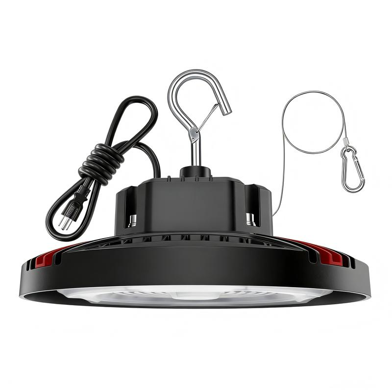 Lámpara LED Industrial tipo UFO (High Bay), 24000 lúmenes (Superbrillante), equivalente a 700W MH/HPS, luz diurna de 5000K, cable de 6 pies, iluminación comercial IP65 (impermeable) para almacenes, fábricas, garajes, graneros y talleres.