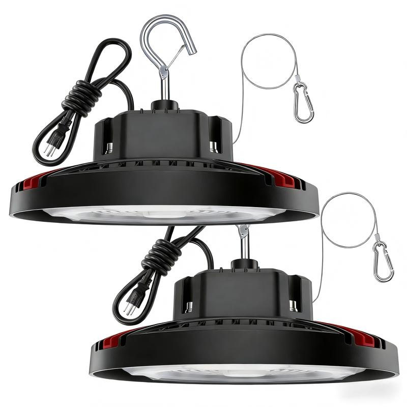 Lámpara LED Industrial tipo UFO (High Bay), 24000 lúmenes (Superbrillante), equivalente a 700W MH/HPS, luz diurna de 5000K, cable de 6 pies, iluminación comercial IP65 (impermeable) para almacenes, fábricas, garajes, graneros y talleres.