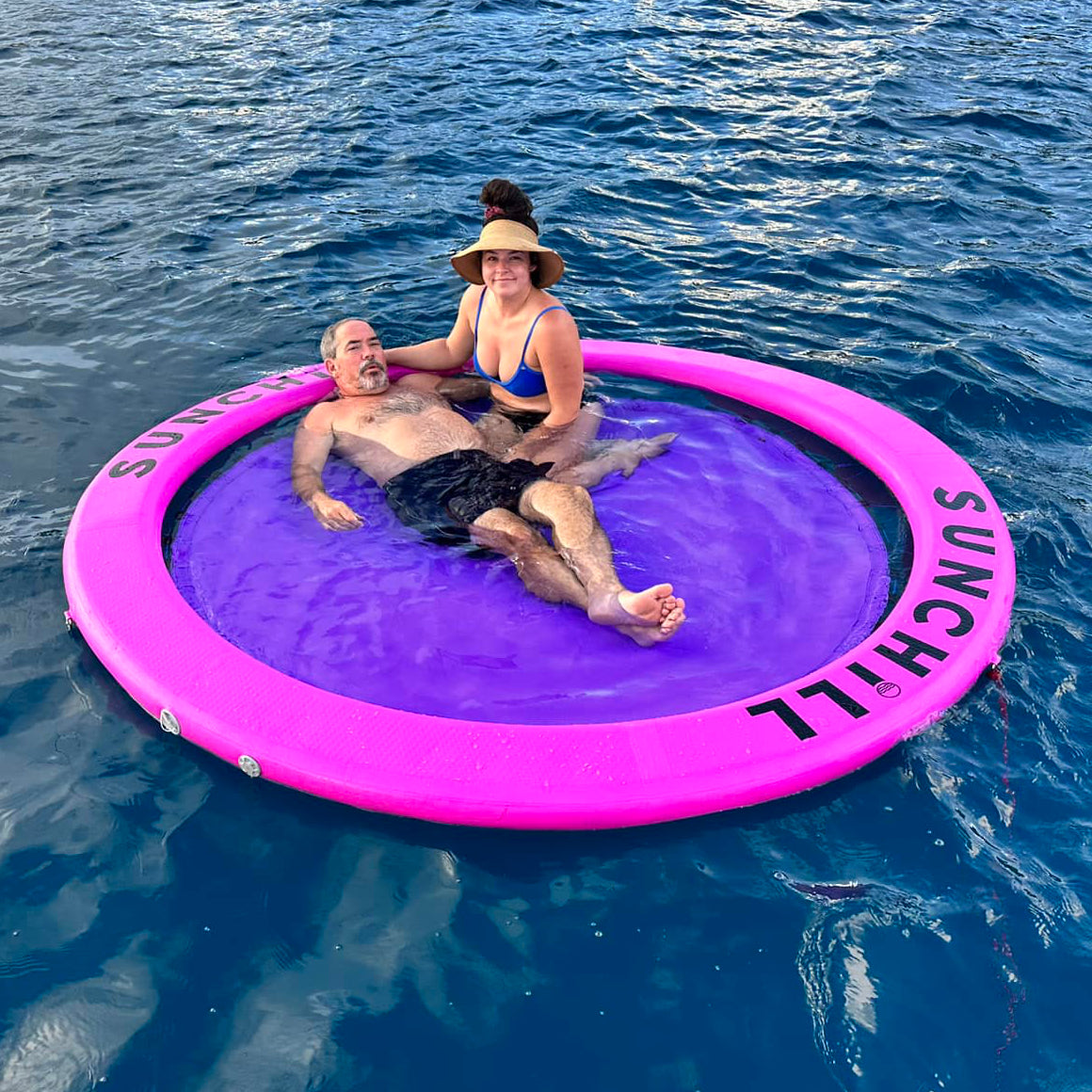 Flotador Redondo Inflable Sunchill Para 2-8 Personas 4in Azul