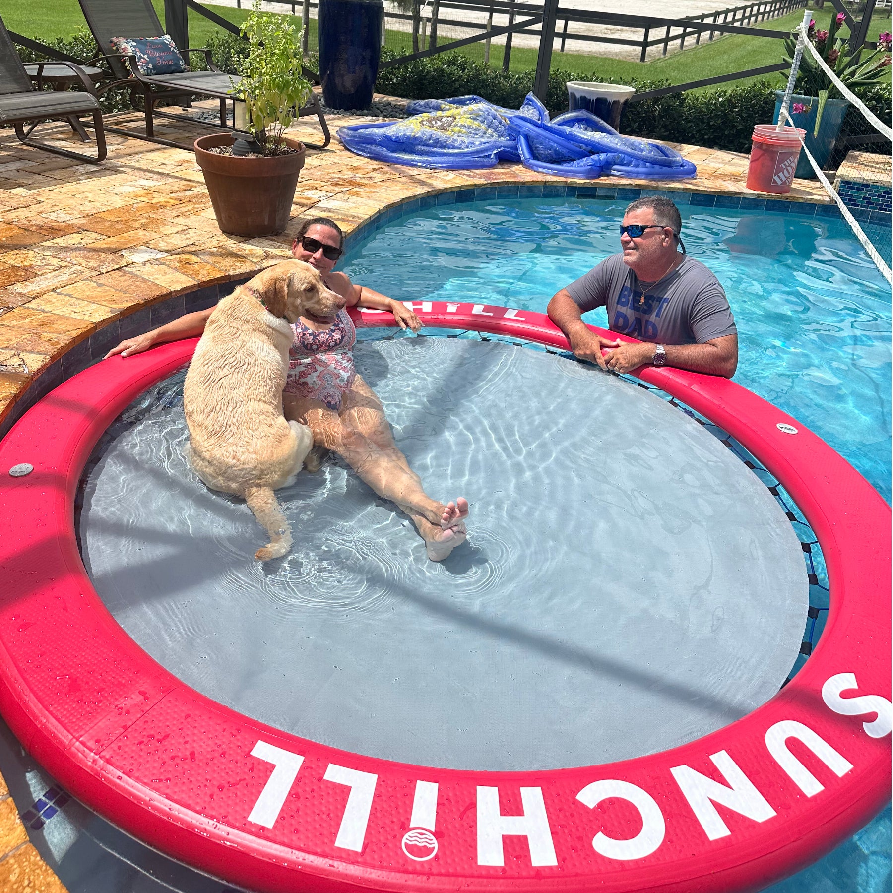 Flotador Redondo Inflable Sunchill Para 2-8 Personas 4in Azul