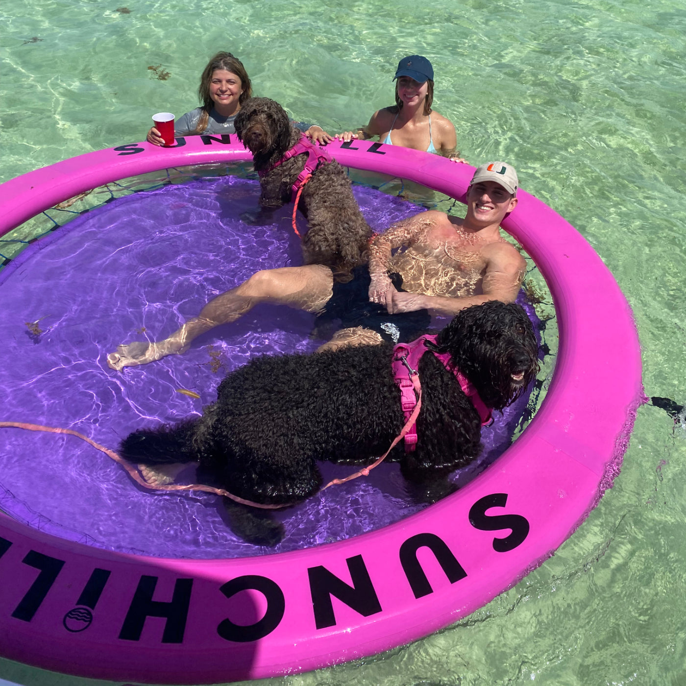 Flotador Redondo Inflable Sunchill Para 2-8 Personas 4in Azul