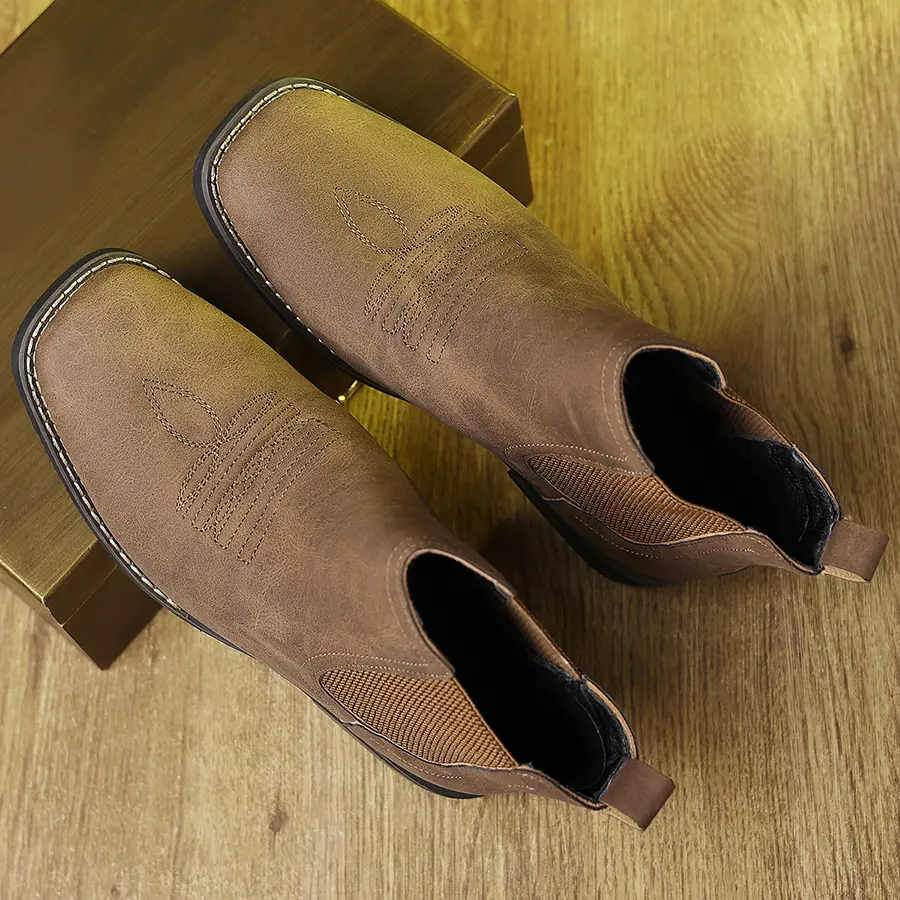 Botas vaqueras occidentales cuadradas para hombre