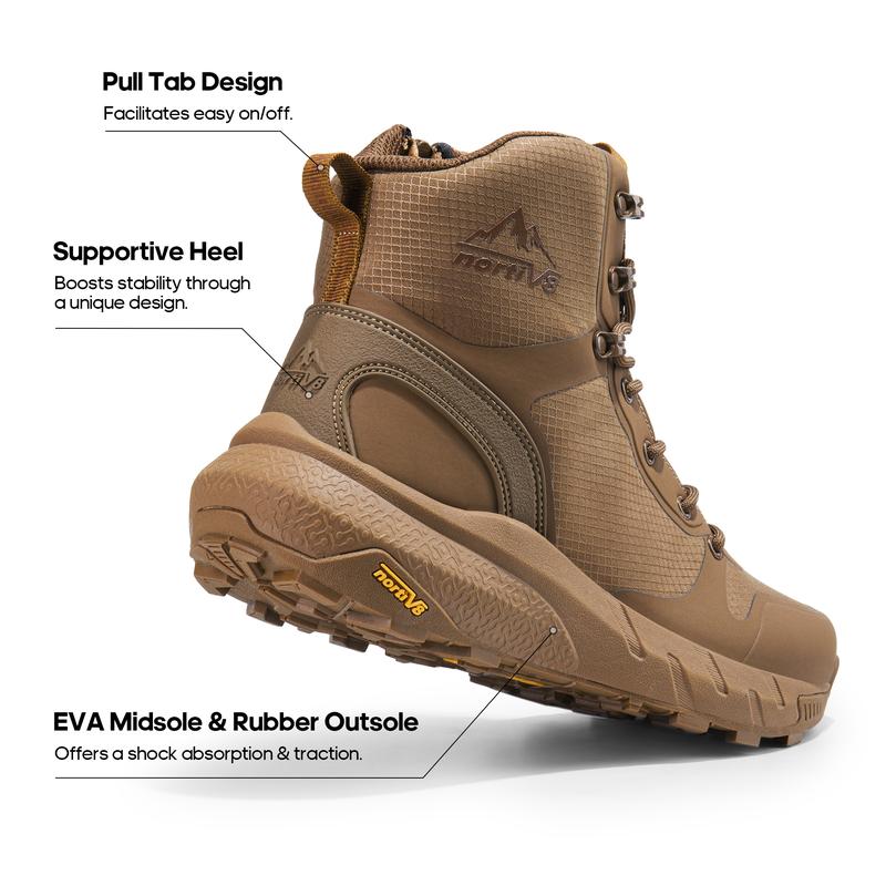 Botas tácticas militares para hombre, ligeras y transpirables, para trabajar todo el día, con cremallera lateral, para motociclistas, senderismo, de 8 pulgadas, suela de goma, duraderas.
