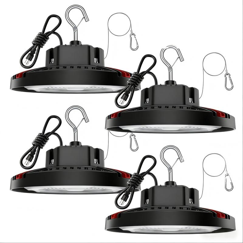 Lámpara LED Industrial tipo UFO (High Bay), 24000 lúmenes (Superbrillante), equivalente a 700W MH/HPS, luz diurna de 5000K, cable de 6 pies, iluminación comercial IP65 (impermeable) para almacenes, fábricas, garajes, graneros y talleres.