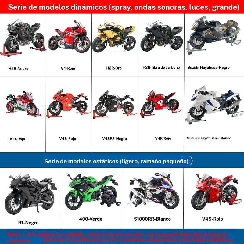 Regalo de Fiesta de Modelo de Motocicleta, 1 Caja  Kawasaki H2R Modelo de Motocicleta de Aleación, Colección de Modelos de Motocicleta, Regalo de Modelo de Motocicleta de Aleación Dinámico para Amantes Amigos Familia