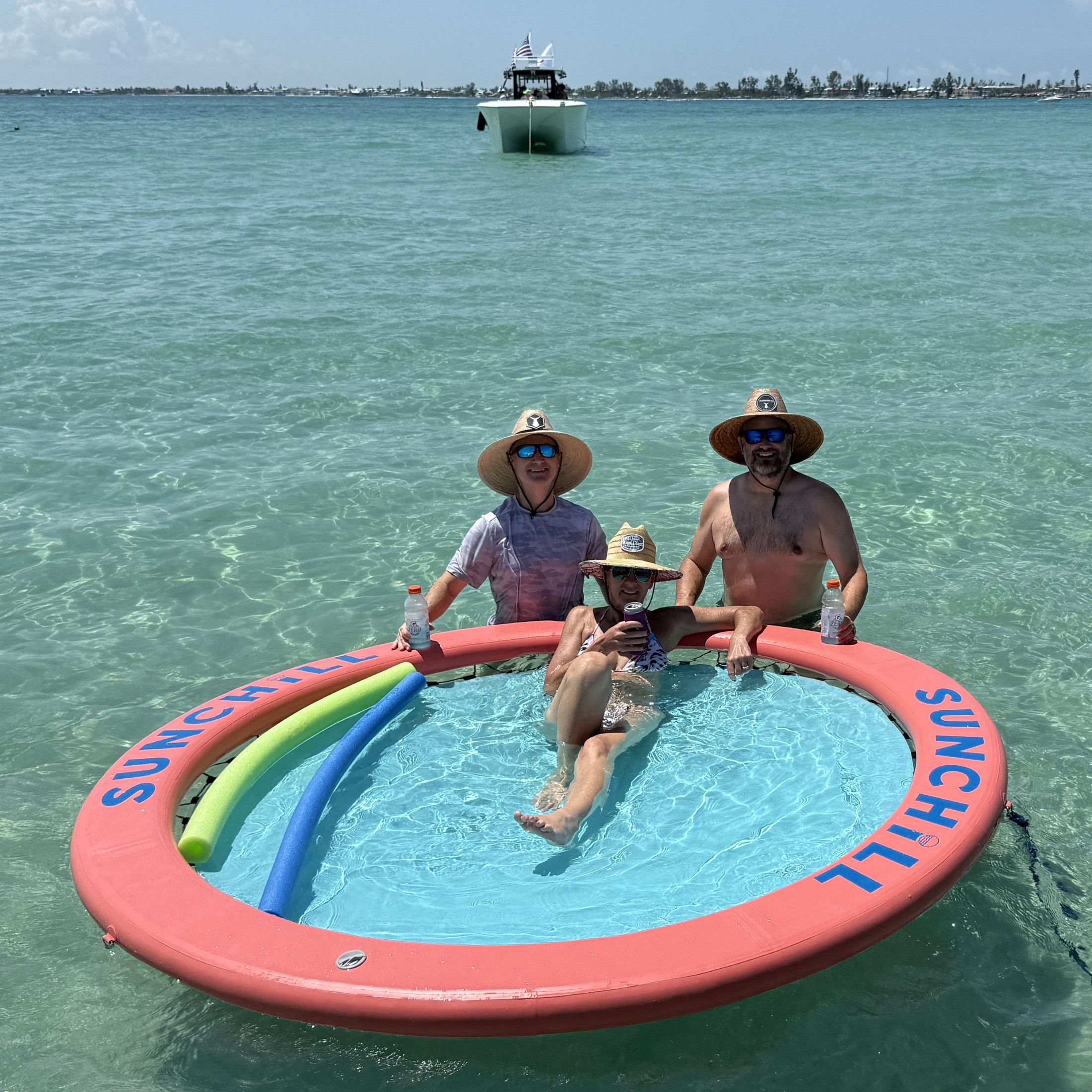 Flotador Redondo Inflable Sunchill Para 2-8 Personas 4in Azul