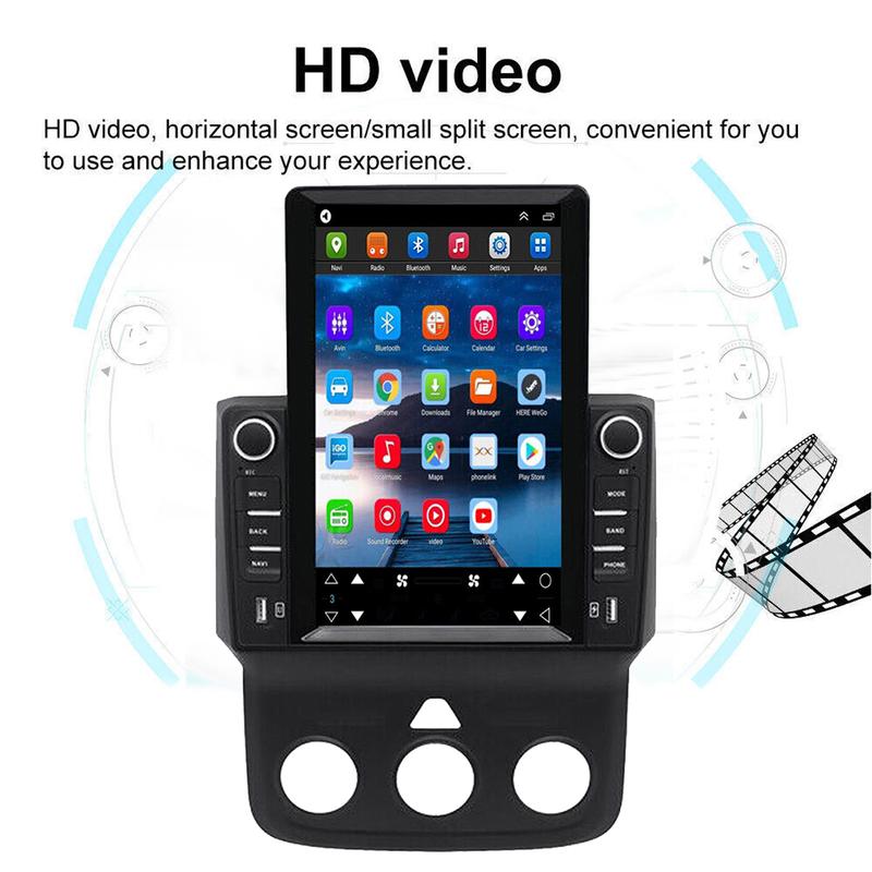 Radio táctil para coche de 9,7 pulgadas para Dodge RAM 2013-2018, con pantalla inalámbrica CarPlay/Android Auto + cámara de visión trasera de 12 LED, con GPS, Bluetooth, DSP y radio FM estéreo.