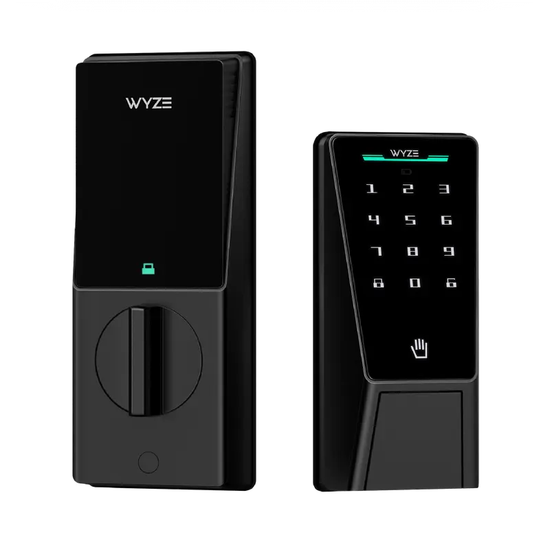 Wyze Palm Lock — Cerradura inteligente Wi-Fi con reconocimiento de palma para puerta principal, acceso sin llaves ni contacto, diseño moderno, cierre automático, fácil instalación, reemplazo de cerrojo, resistente a la intemperie (IP53).