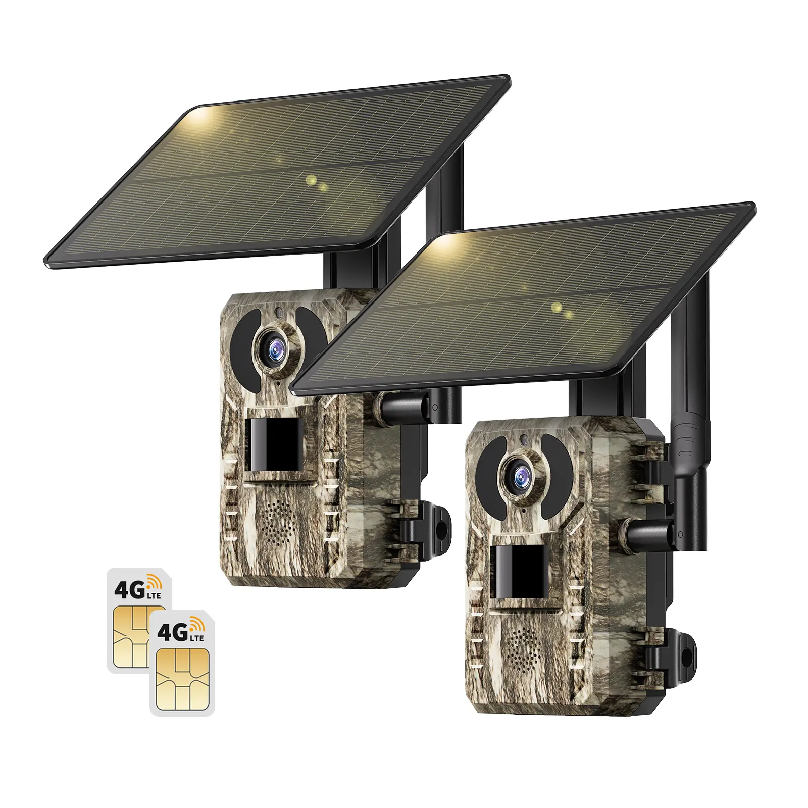 [mothersdaygift]4G LTE Solar Game Camera – 2K Live Video, No Power Cord Required,WiFi Not Supported,Remote APPControlled, WaterProof, Motion Activated, NightVision, 4G Data Cellular Card Included (Data refill is required for 4G data usage)