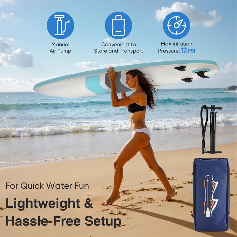 Tabla de Stand Up Paddle Hinchable Multiusos — SUP de PVC Premium con Remo 2 en 1 para Exteriores, Diseño Ancho y Estable, Superficie Antideslizante y Cómoda; Soporta hasta 400 lbs (para Adultos)