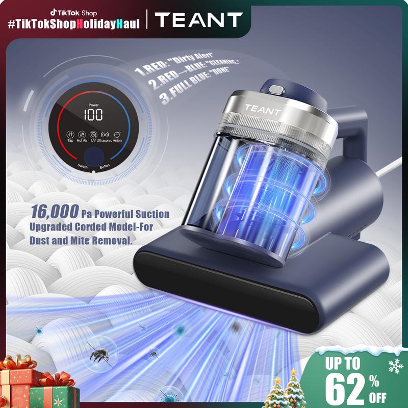 🔥Stock limitado. Solo MX$499.9 hoy🎁Aspiradora para colchones Teant, potente aspiradora para camas de 16 kPa con luz UV-C y filtro HEPA.