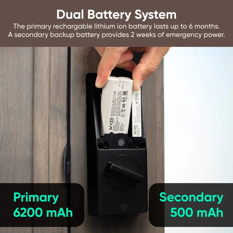 Wyze Palm Lock — Cerradura inteligente Wi-Fi con reconocimiento de palma para puerta principal, acceso sin llaves ni contacto, diseño moderno, cierre automático, fácil instalación, reemplazo de cerrojo, resistente a la intemperie (IP53).