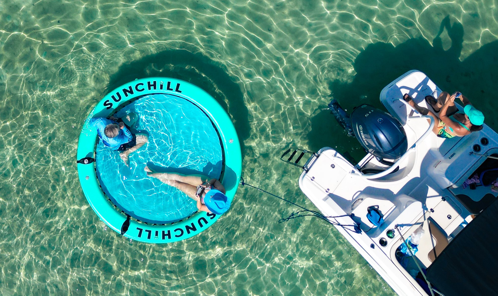 Flotador Redondo Inflable Sunchill Para 2-8 Personas 4in Azul