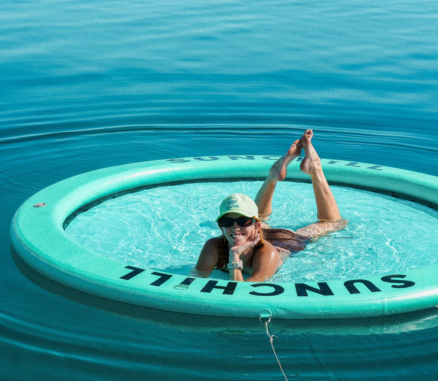 Flotador Redondo Inflable Sunchill Para 2-8 Personas 4in Azul