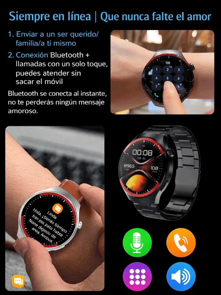 WATCH4PRO Reloj Inteligente Redondo de Exploración Espacial