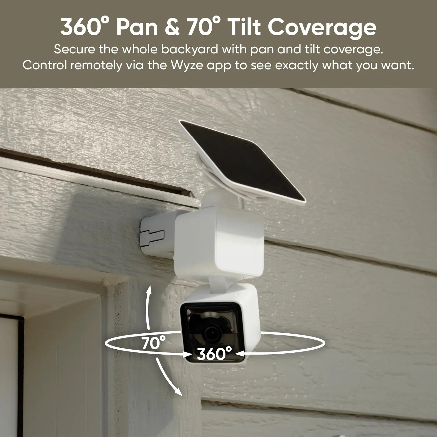 Cámara de seguridad 2K HD con alimentación solar y batería, con movimiento panorámico, inclinación y zoom (PTZ) de 360º x 70º, seguimiento de movimiento por IA, visión nocturna a color, WiFi y resistencia a la intemperie IP65.