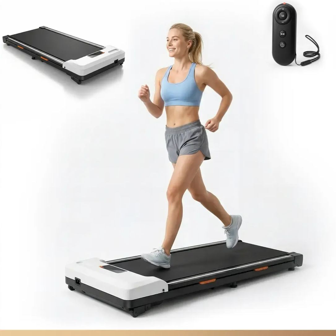 【Adjustable Incline】TKW Treadmill, Low-Noise Motor Walking Pad, 300lbs Weight Capacity, Remote Control & Wheels for Easy mobility, Dual Shock-Absorption System，Compact Walking Pad for Home & Office Use