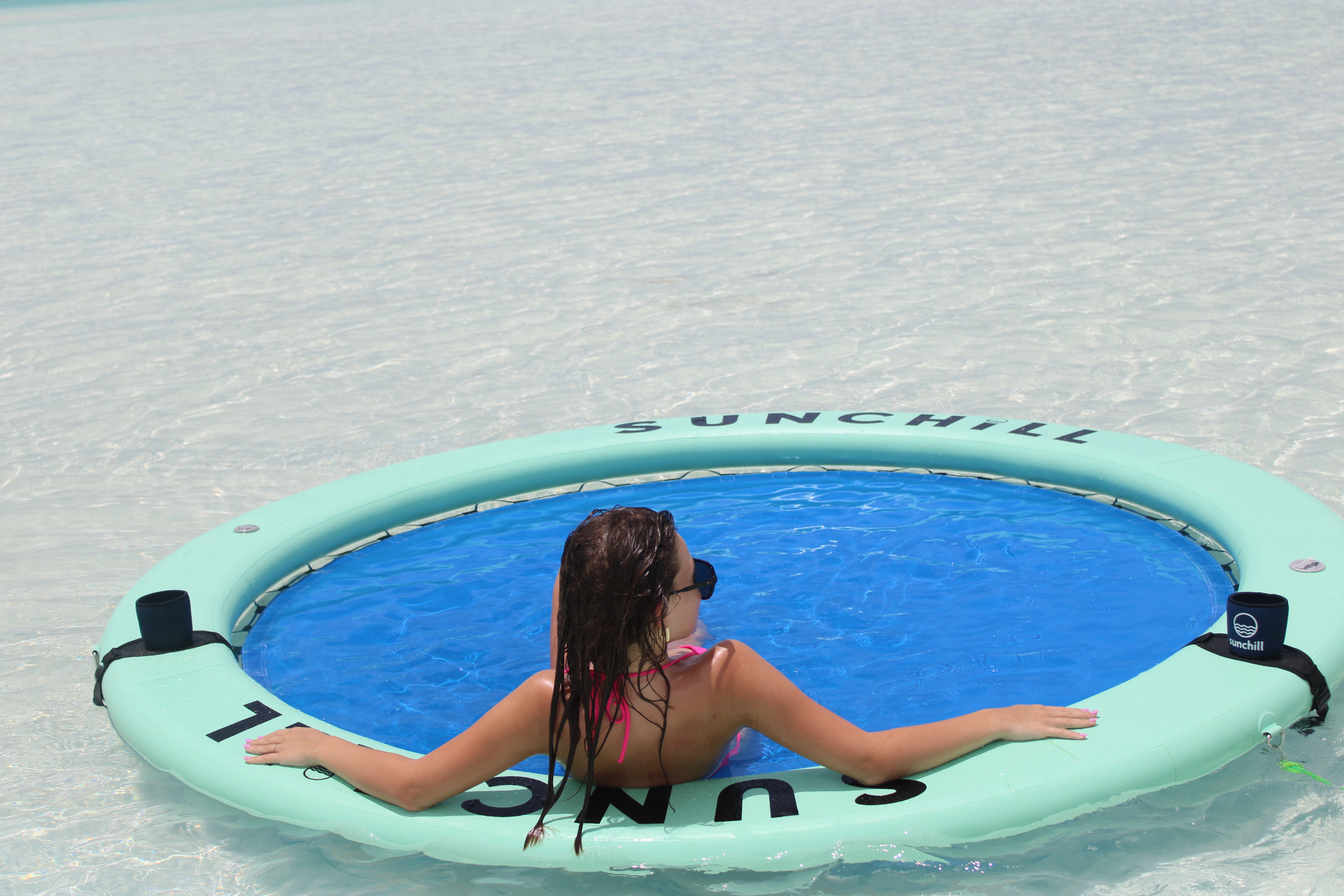 Flotador Redondo Inflable Sunchill Para 2-8 Personas 4in Azul