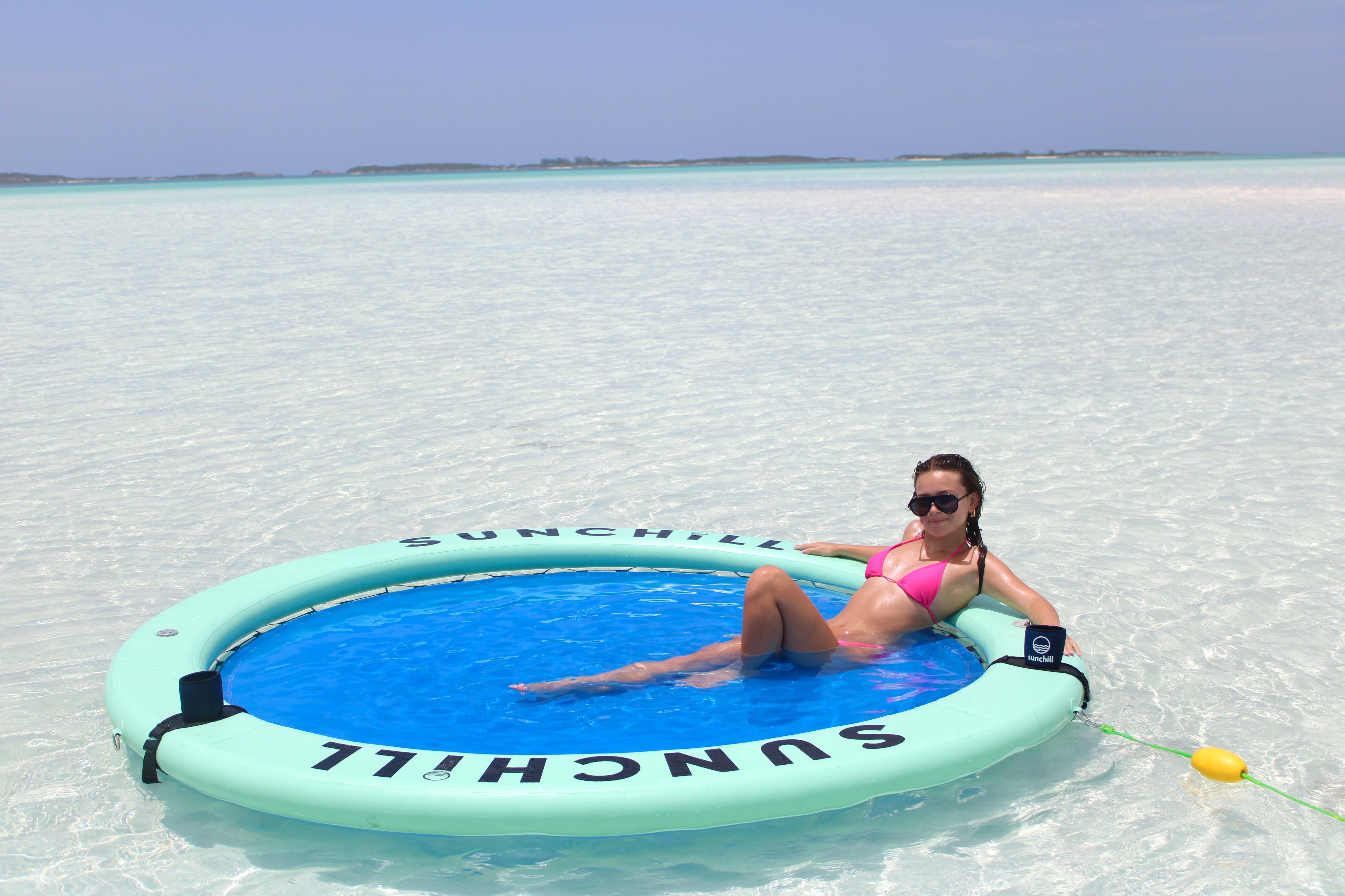 Flotador Redondo Inflable Sunchill Para 2-8 Personas 4in Azul