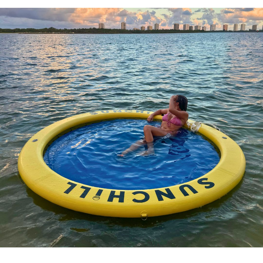 Flotador Redondo Inflable Sunchill Para 2-8 Personas 4in Azul