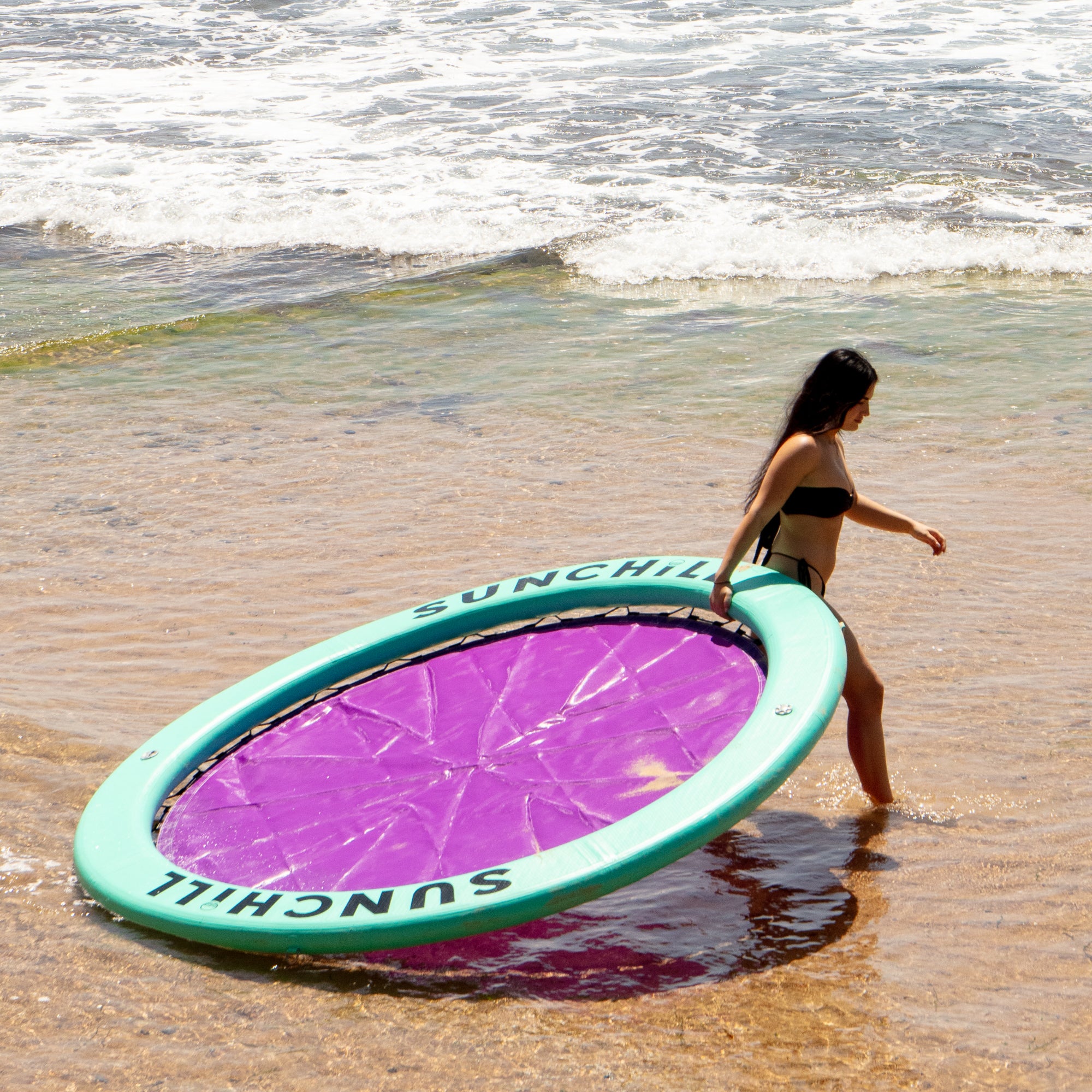 Flotador Redondo Inflable Sunchill Para 2-8 Personas 4in Azul