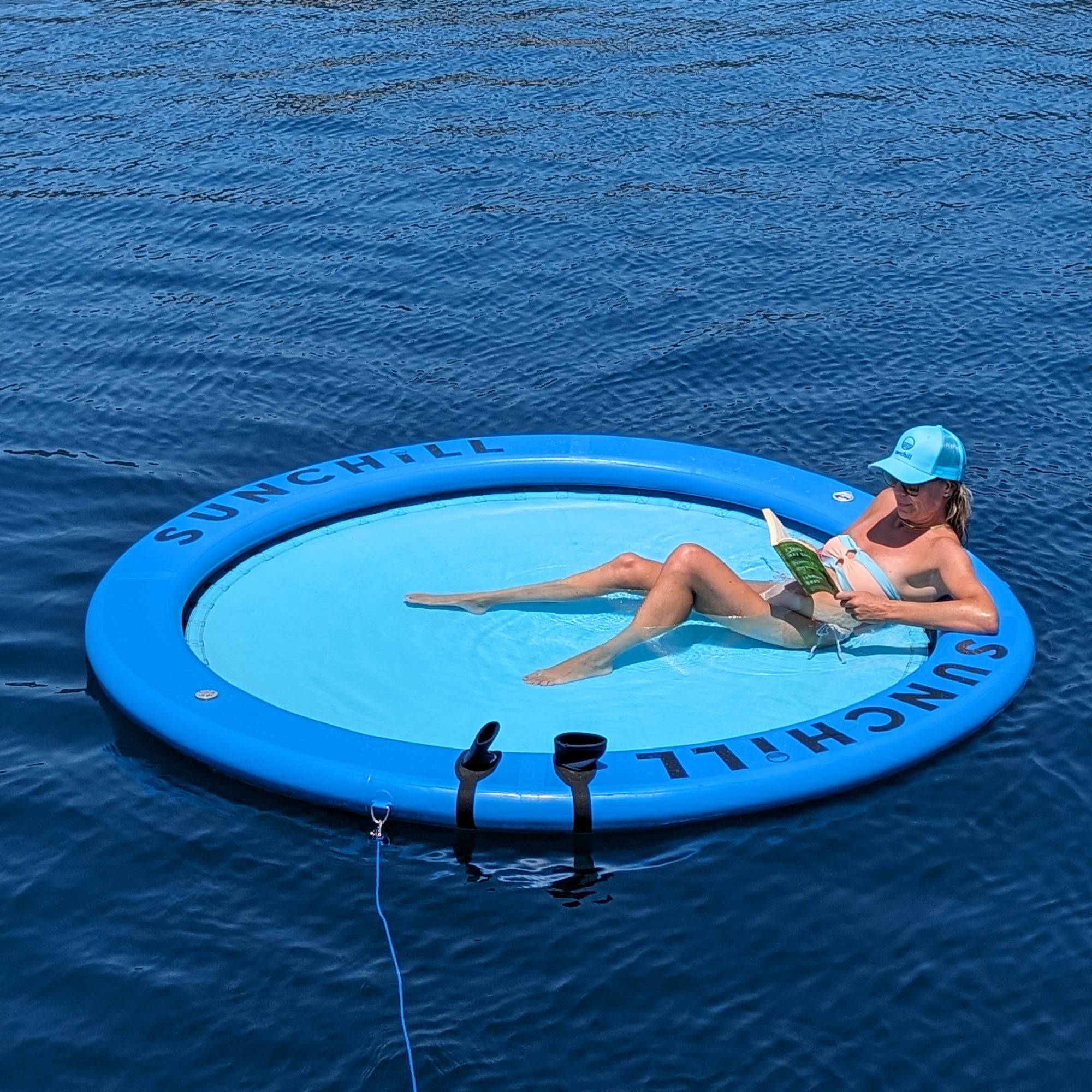 Flotador Redondo Inflable Sunchill Para 2-8 Personas 4in Azul